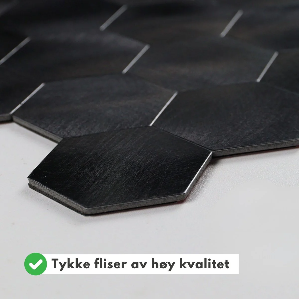 1-pk Midnatt hexagon selvklebende veggfliser - Image 2