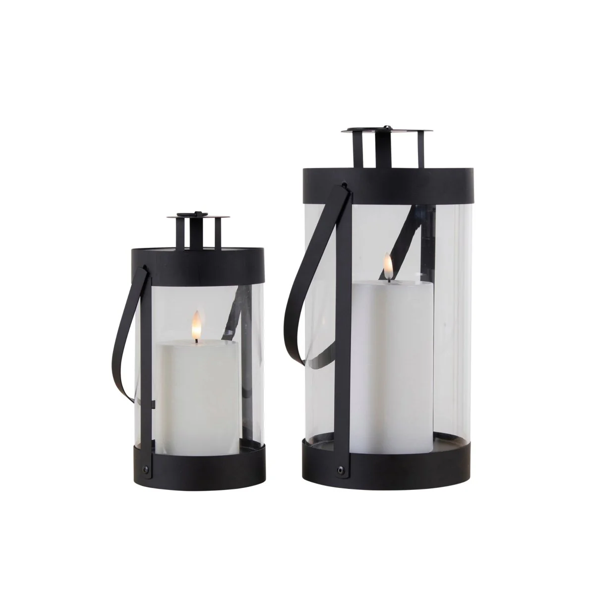 2-pk Bondi lanterne glass og metall sort