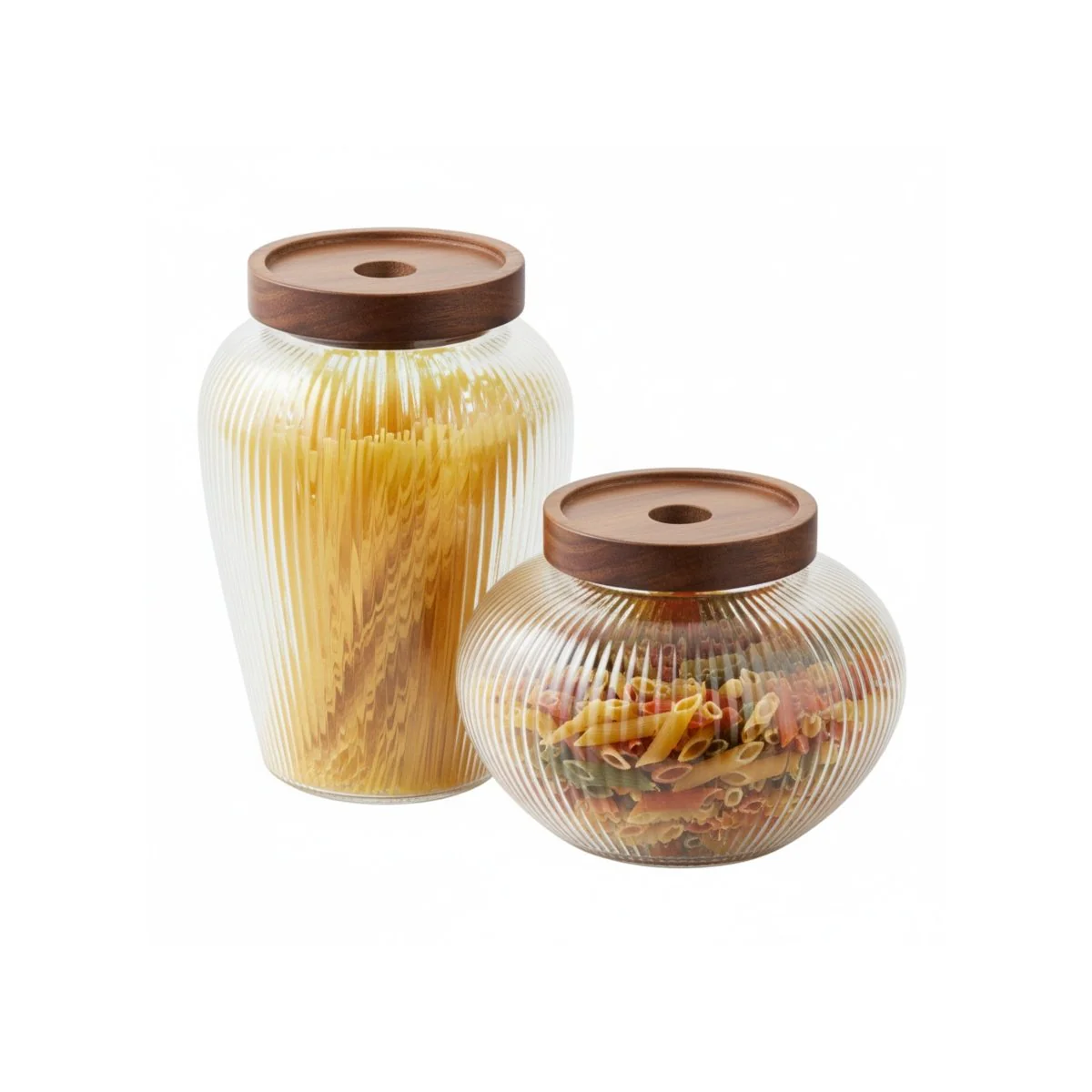 2-pk Glasskåler med lokk