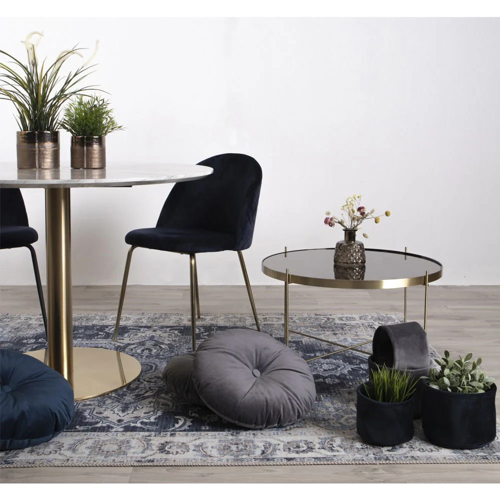2-pk Geneve velvet blå spisestol - Image 4