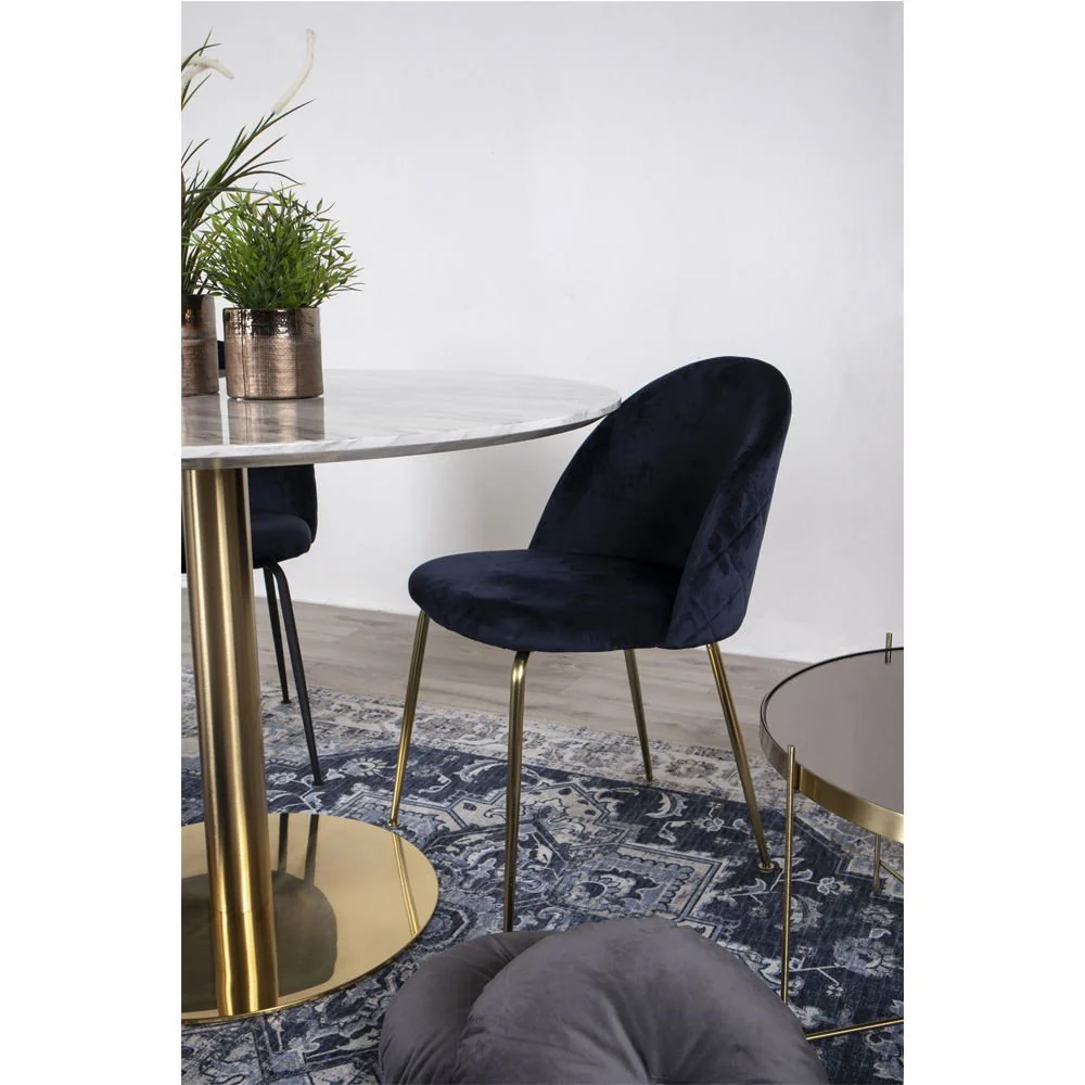 2-pk Geneve velvet blå spisestol - Image 7