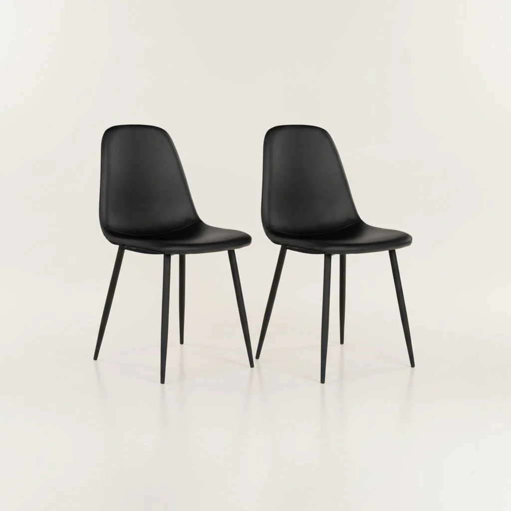 2-pk Stockholm spisestol sort