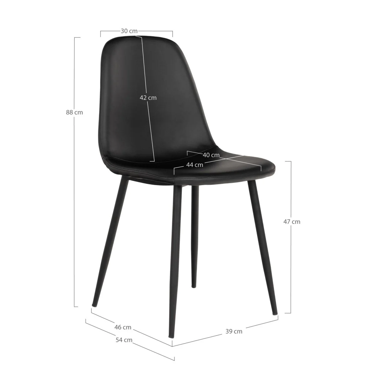 2-pk Stockholm spisestol sort - Image 3