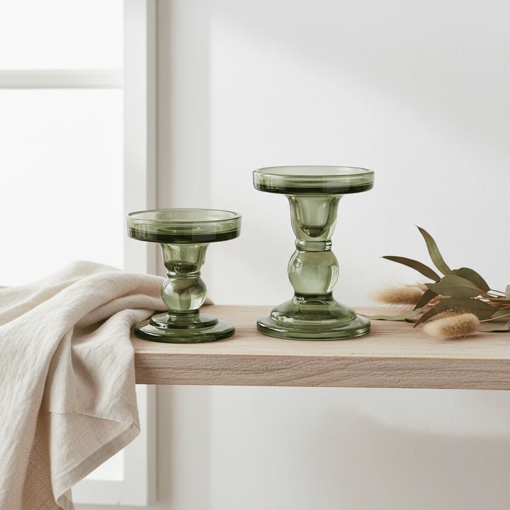 2-pk Lysestaker kubbelys 8,8 cm + 11 cm