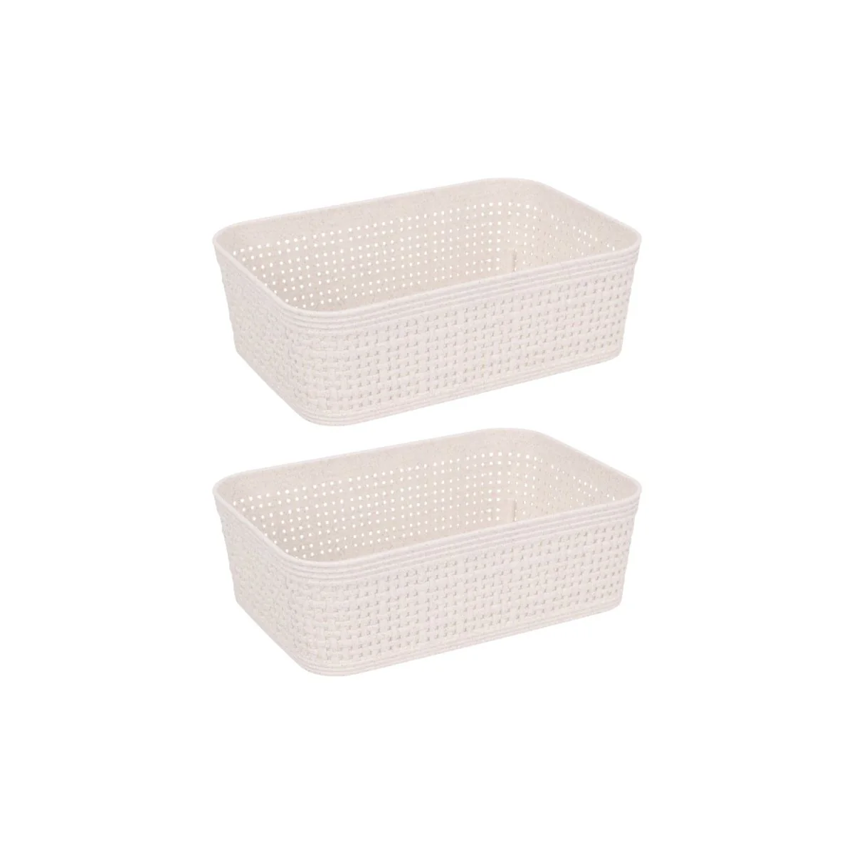 2-pk Oppbevaringskurv sandfarget 19 x 13,5 x 6 cm - Image 2