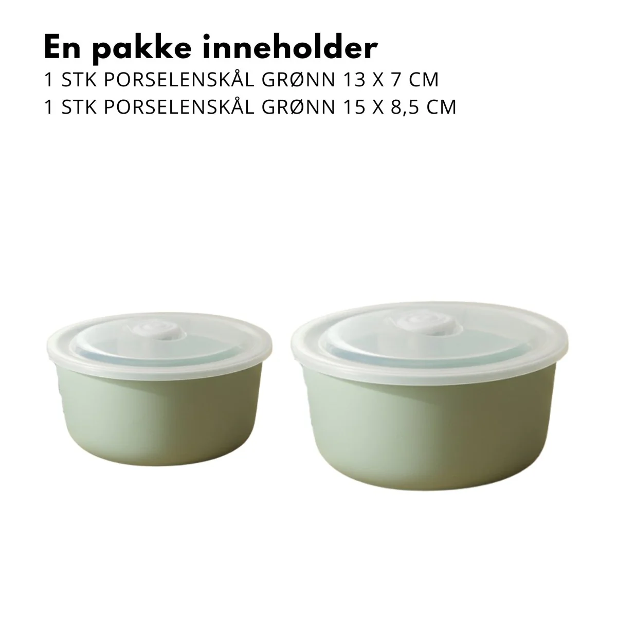 2-pk Porselenskål med lokk og ventil grønn - Image 2
