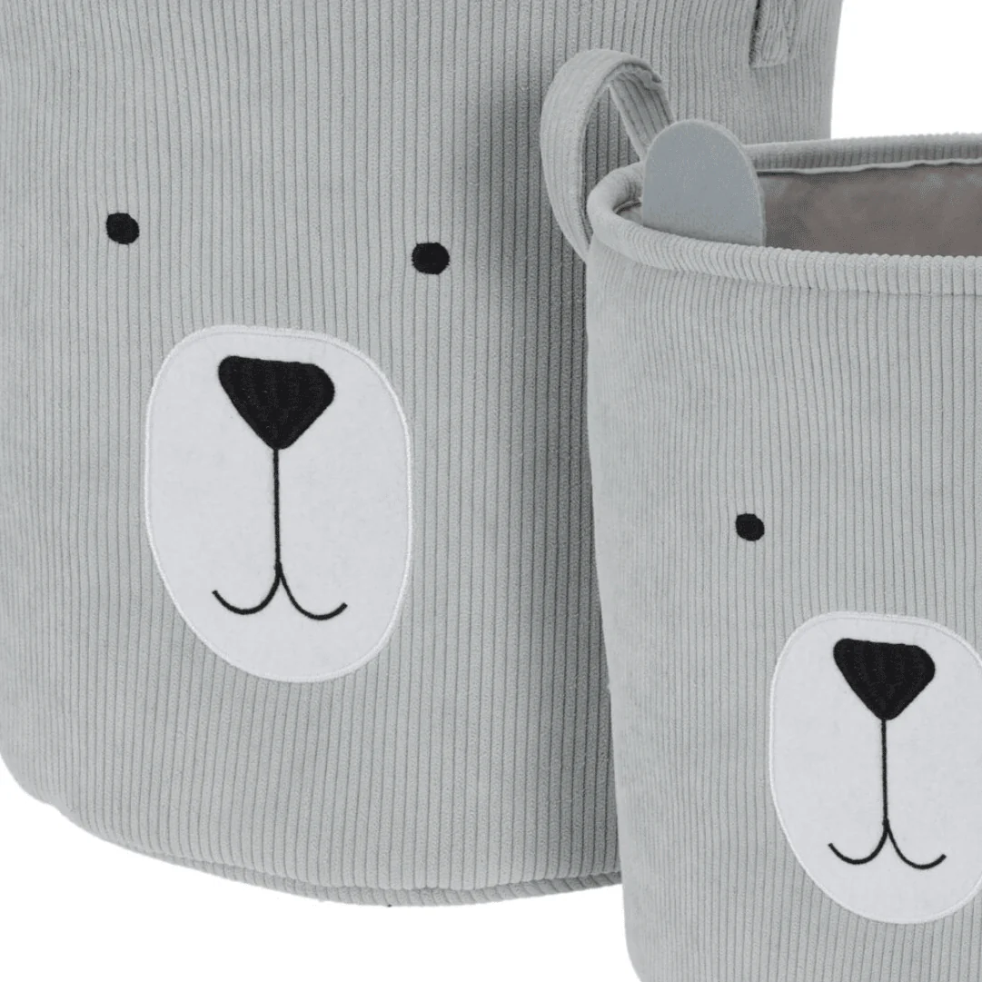 2-pk Stoffkurv med dyremotiv grå - Image 4