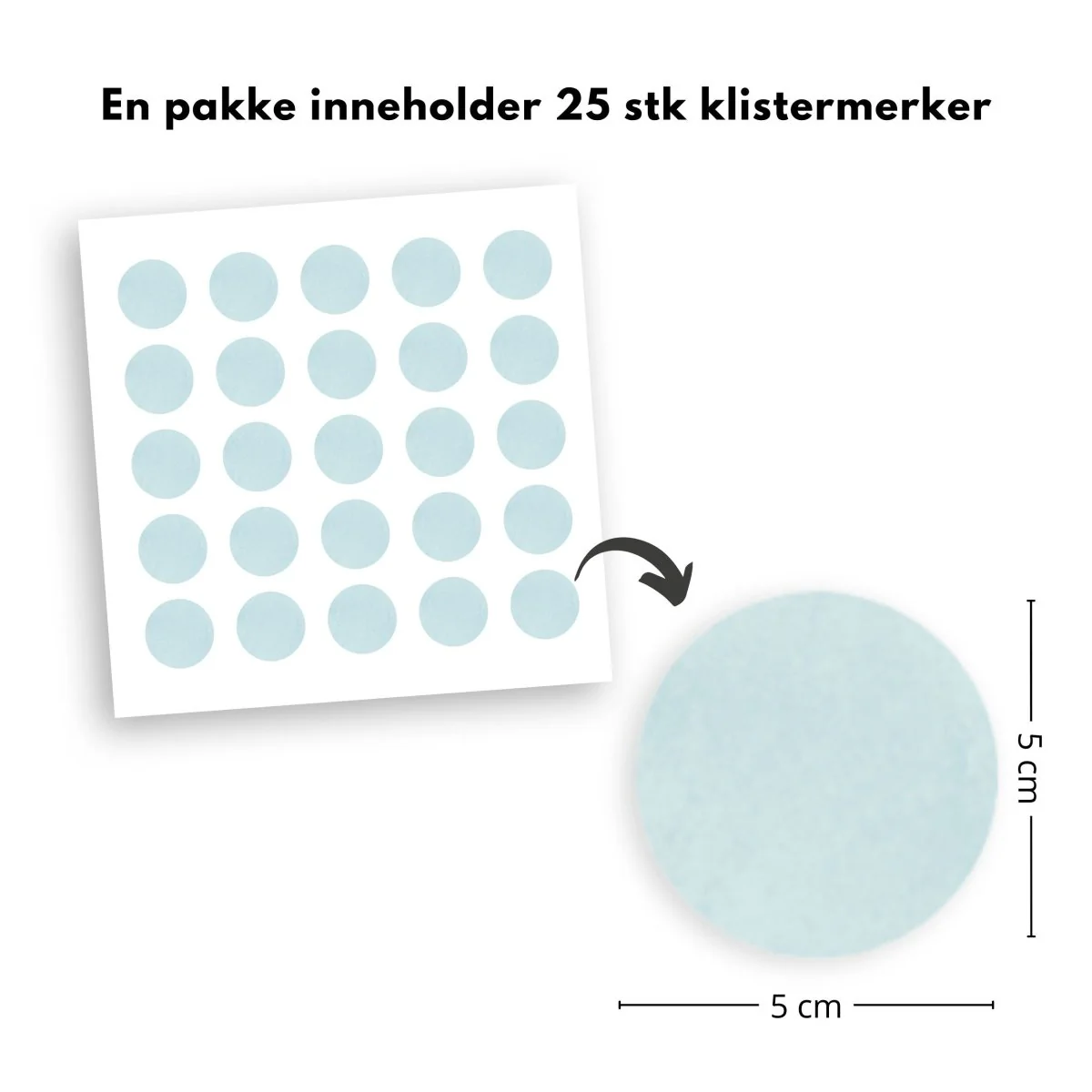 25-pk prikker klistremerker, blå - Image 2