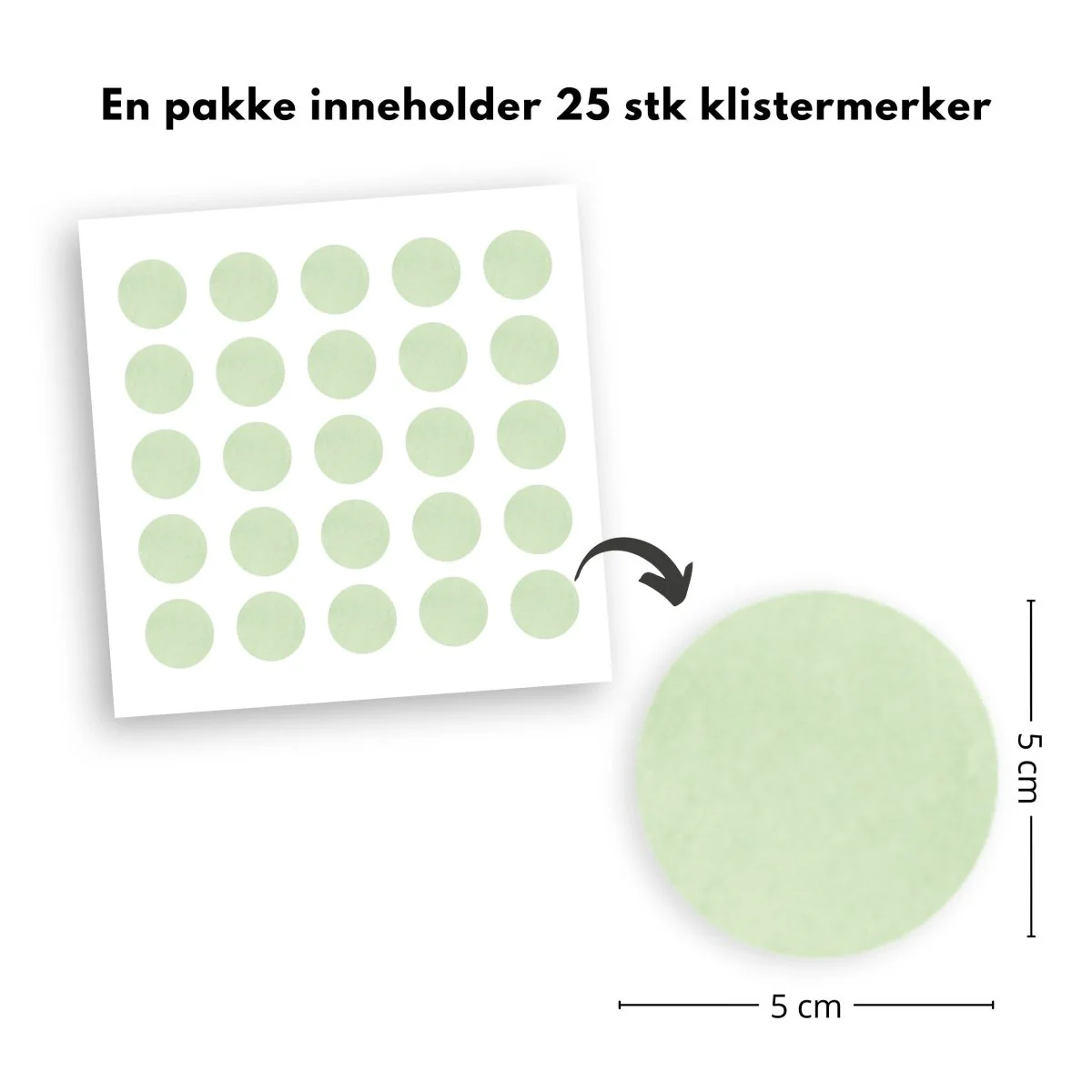 25-pk prikker klistremerker, grønn - Image 2