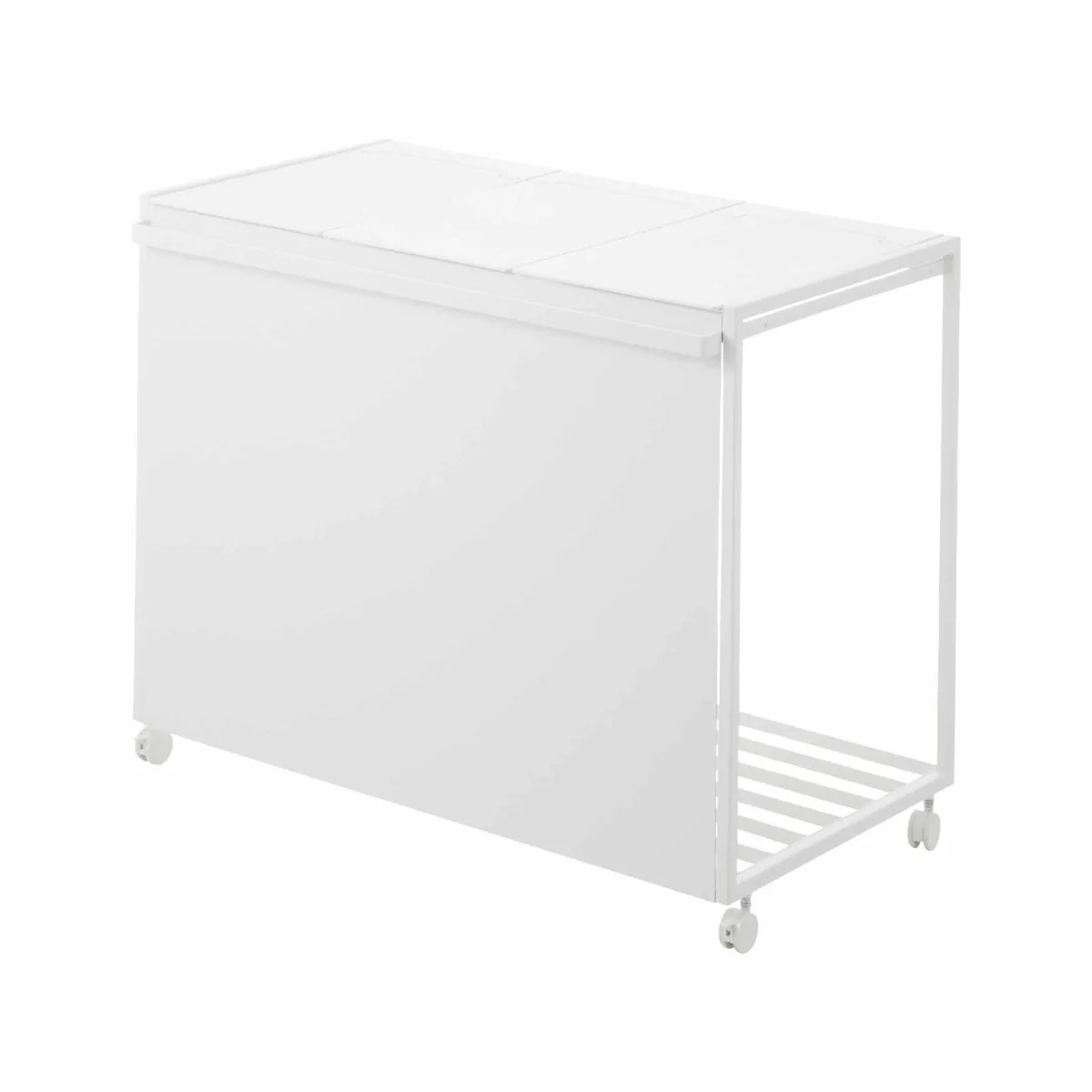 3-delt kildesorteringsstativ med hjul og lokk, hvit - Image 12