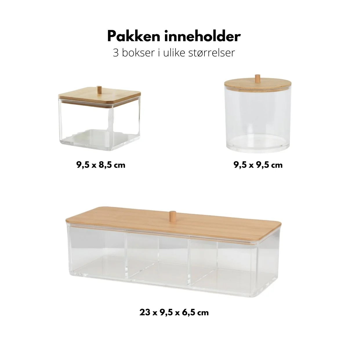 3-pk oppbevaringsboks med bambuslokk - Image 2