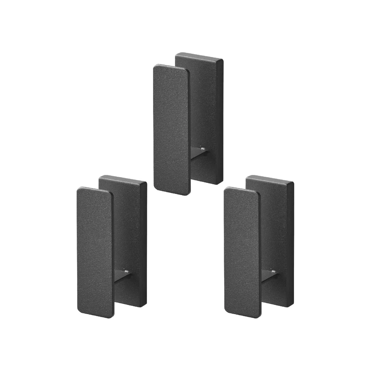 3-pk veggkroker i metall sort - Image 2