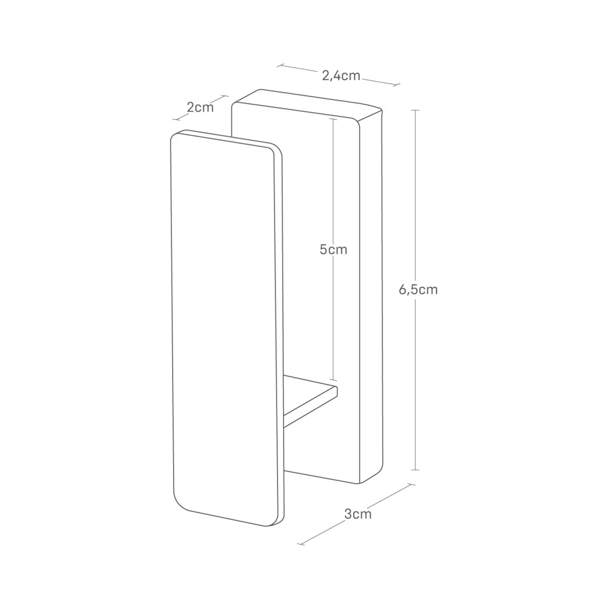 3-pk veggkroker i metall sort - Image 7
