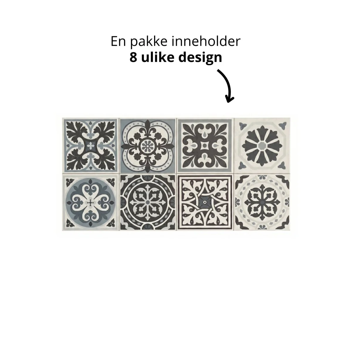 8-pk Victoria selvklebende fliser - Image 2