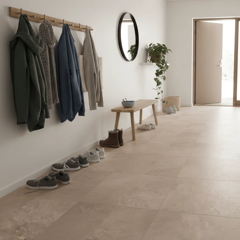 8-pk Amsterdam beige betonglook selvklebende fliser 40 x 40 cm - Image 9