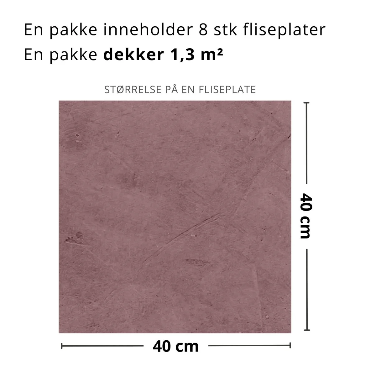 8-pk Skifer Rosa selvklebende fliser - Image 2