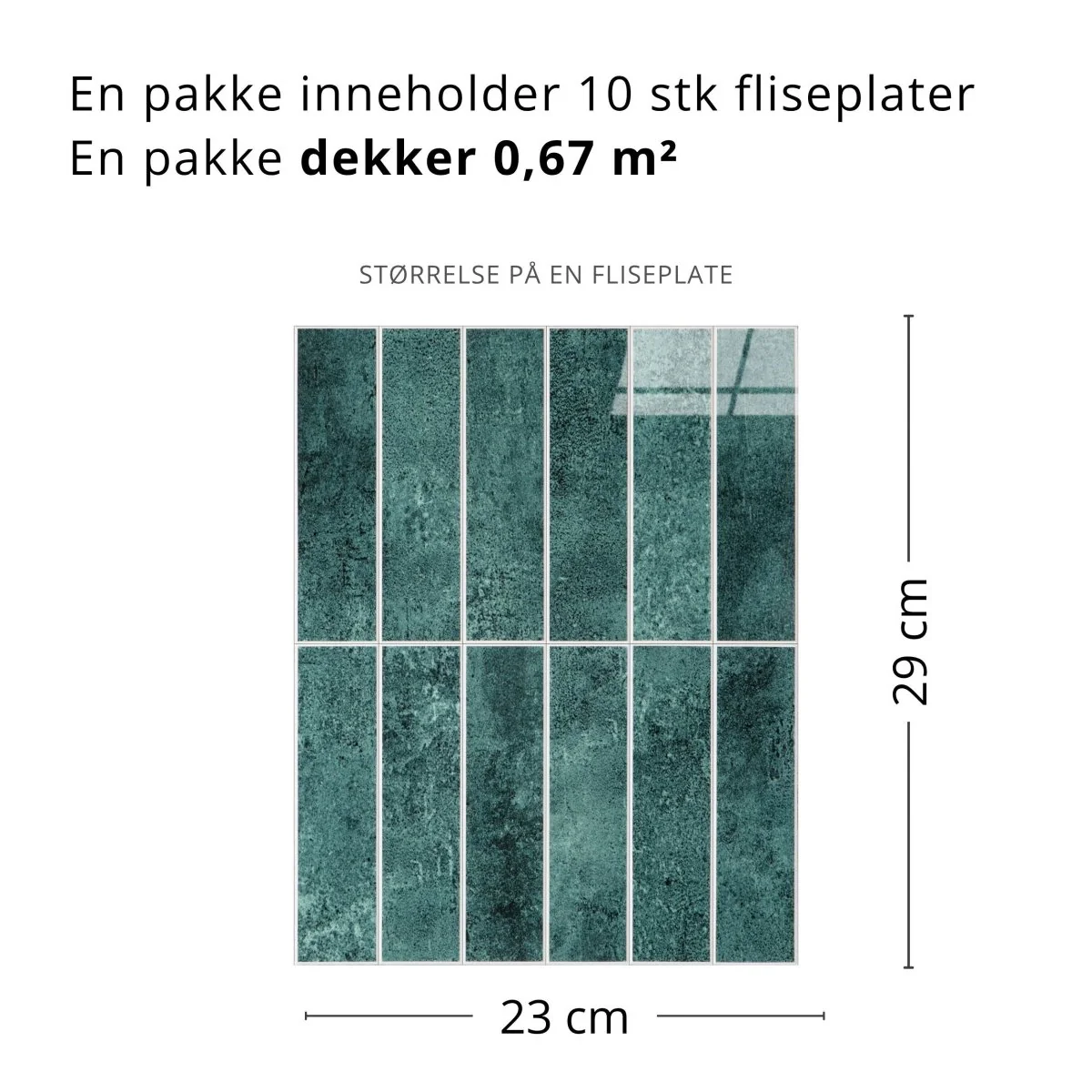 Alma gloss grønn selvklebende veggfliser - Image 3