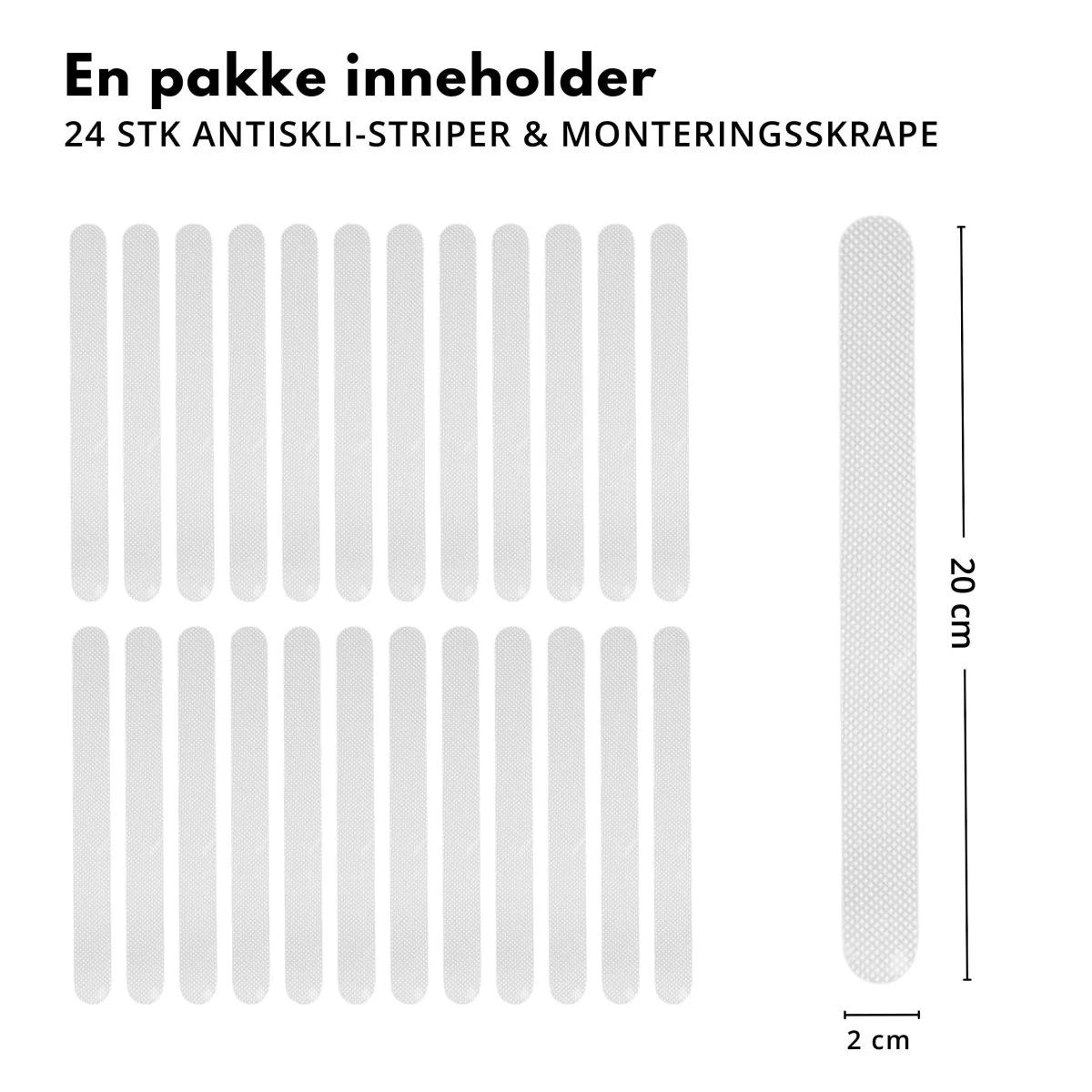 24-pk Selvklebende antiskli striper, gjennomsiktig - Image 5