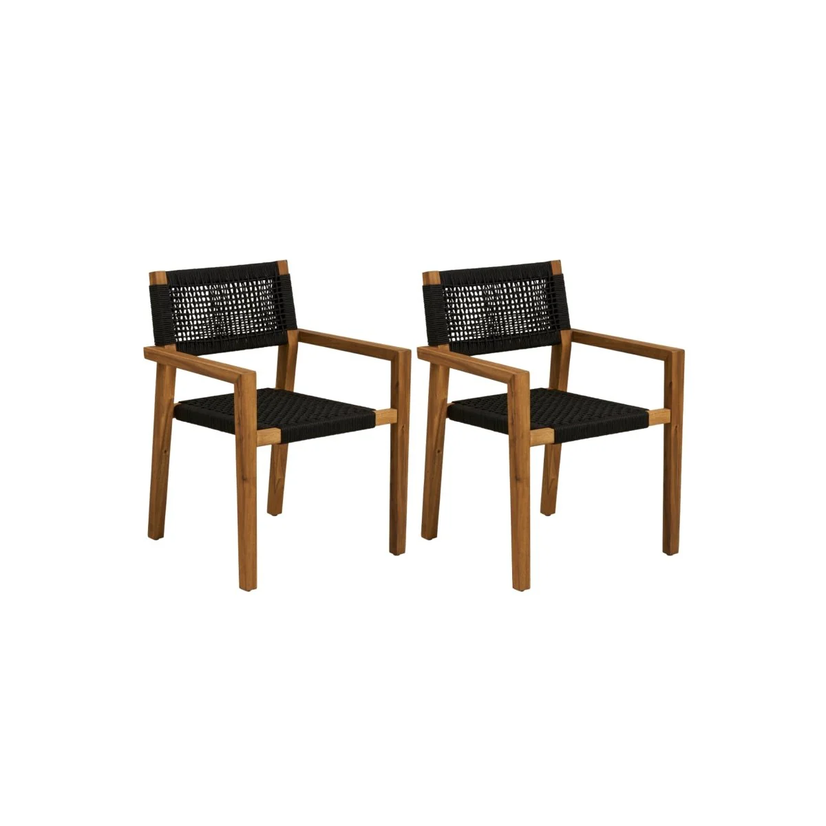 2-pk Anzio hagestol sort/natur