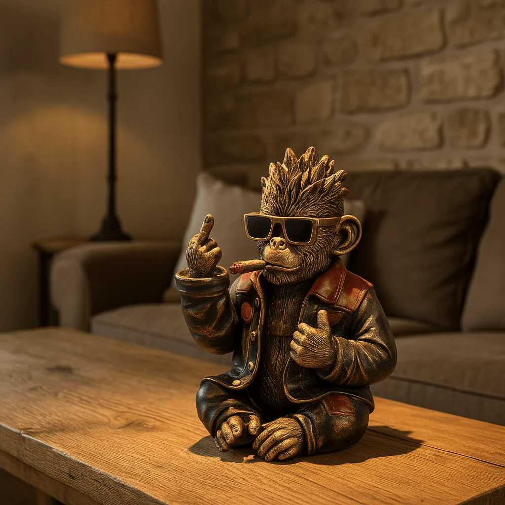 Rockeape figur antikkgull