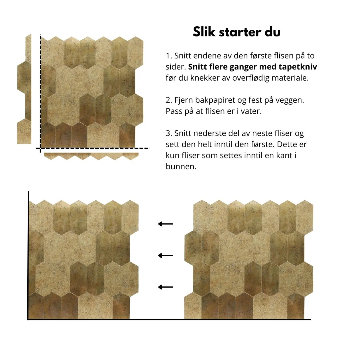 Vareprøve: Aria selvklebende veggfliser - Image 2