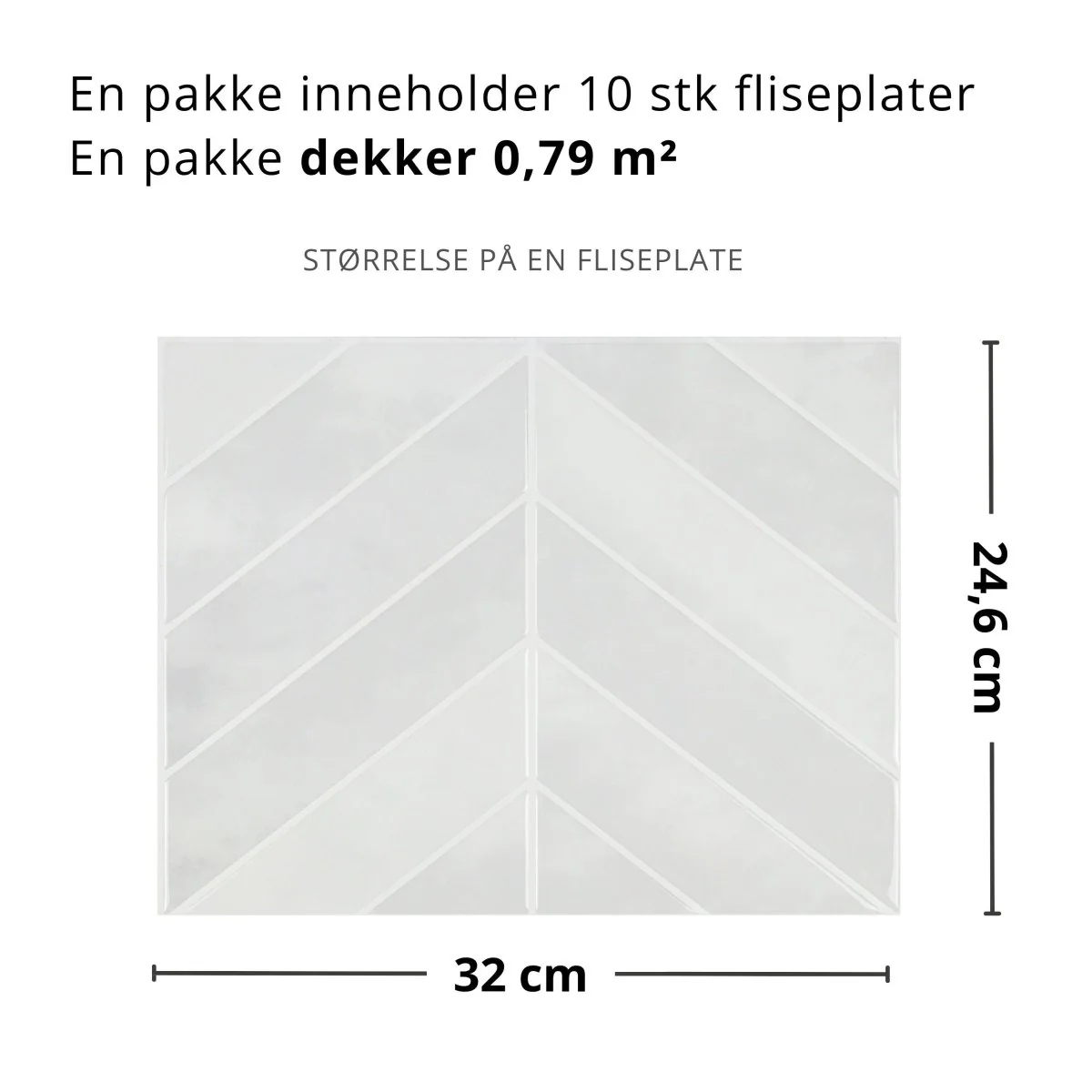 10-pk Evelina hvit selvklebende veggfliser - Image 2