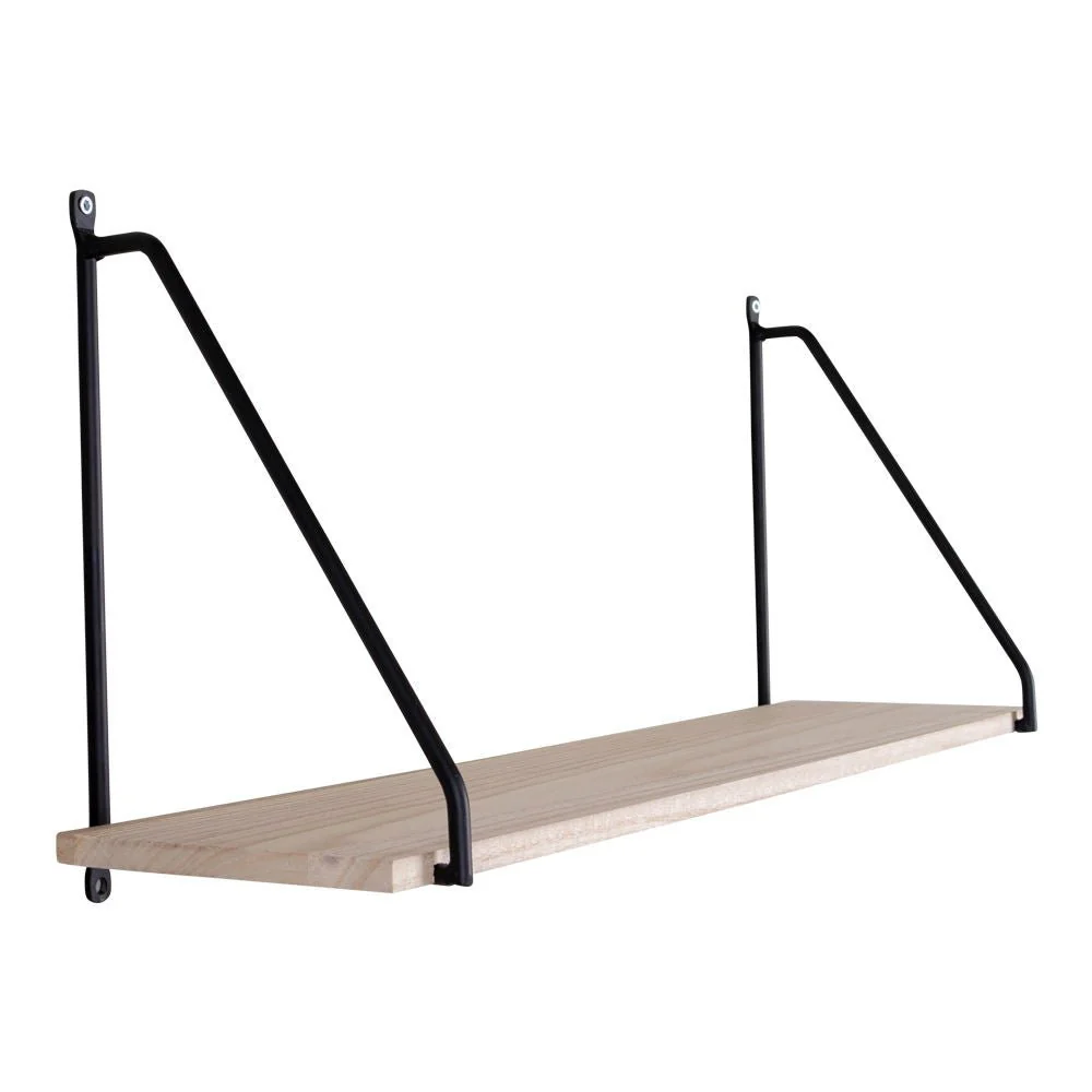 Arnhem vegghylle trehylle sort ramme 65 x 17 cm - Image 2