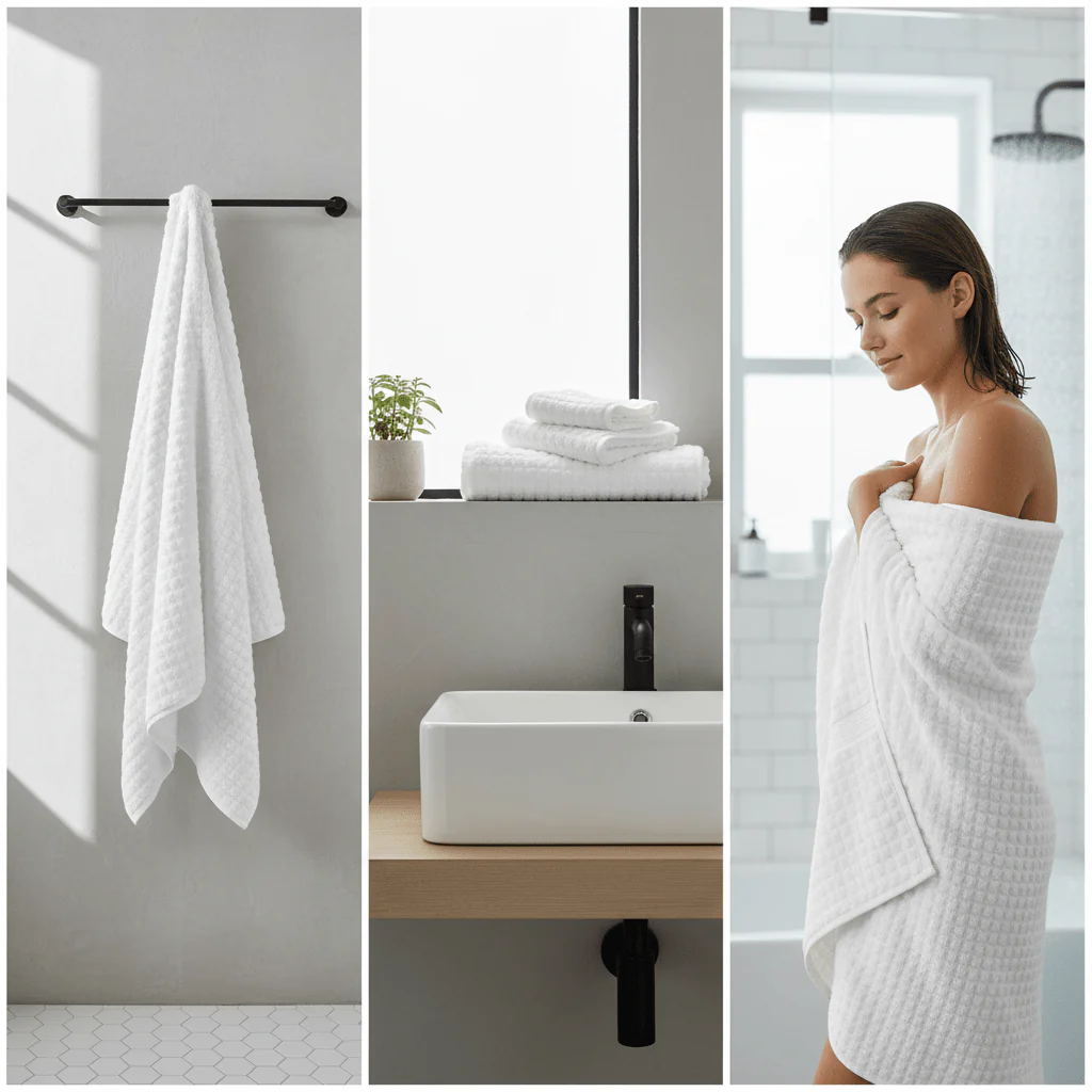 Badehåndkle Inu 70 x 140 cm hvit - Image 5