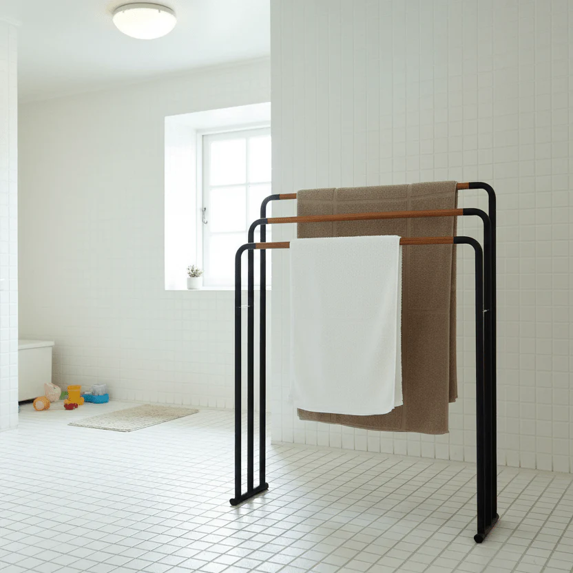 Håndklehenger sort 70 x 83 cm - Image 4