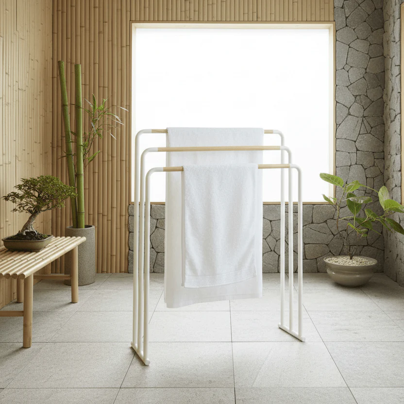 Håndklehenger hvit 70 x 83 cm - Image 6