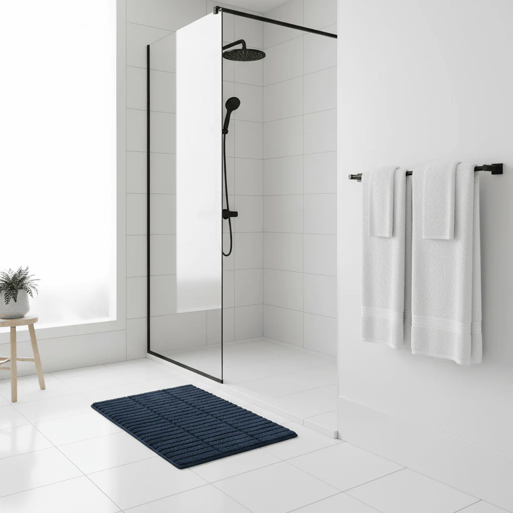 Badematte Tiles mørkeblå 80 x 50 cm - Image 3