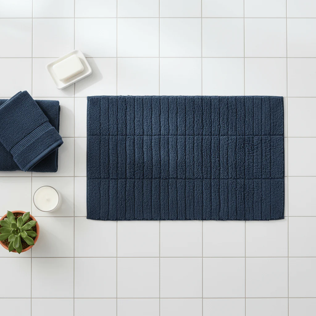 Badematte Tiles mørkeblå 80 x 50 cm - Image 5