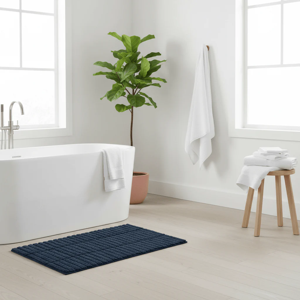 Badematte Tiles mørkeblå 80 x 50 cm - Image 7