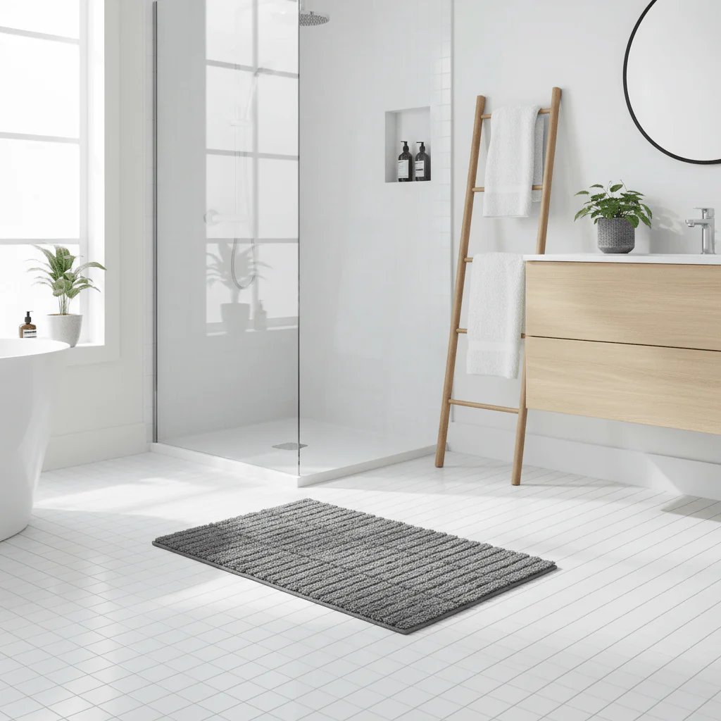 Badematte Tiles grå 80 x 50 cm