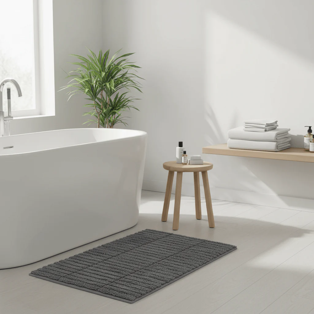 Badematte Tiles grå 80 x 50 cm - Image 2