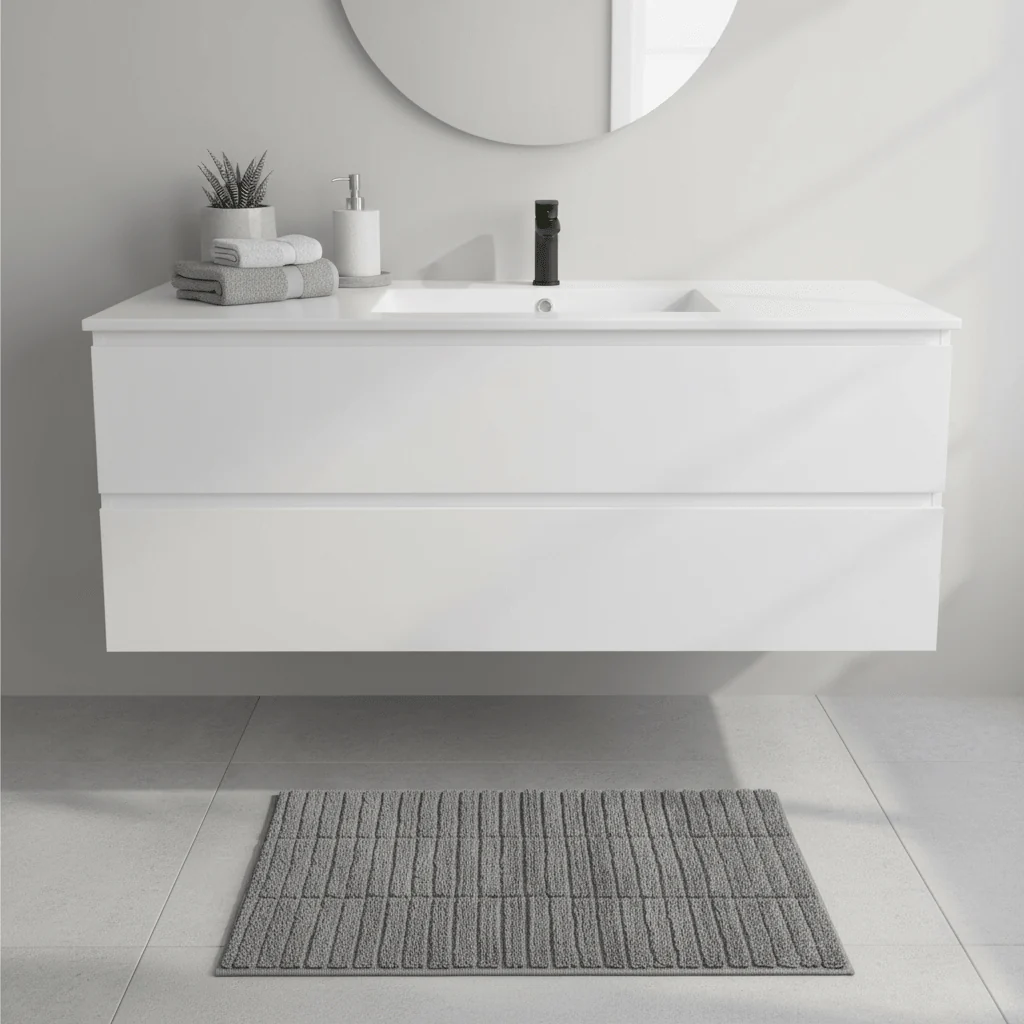 Badematte Tiles grå 80 x 50 cm - Image 3