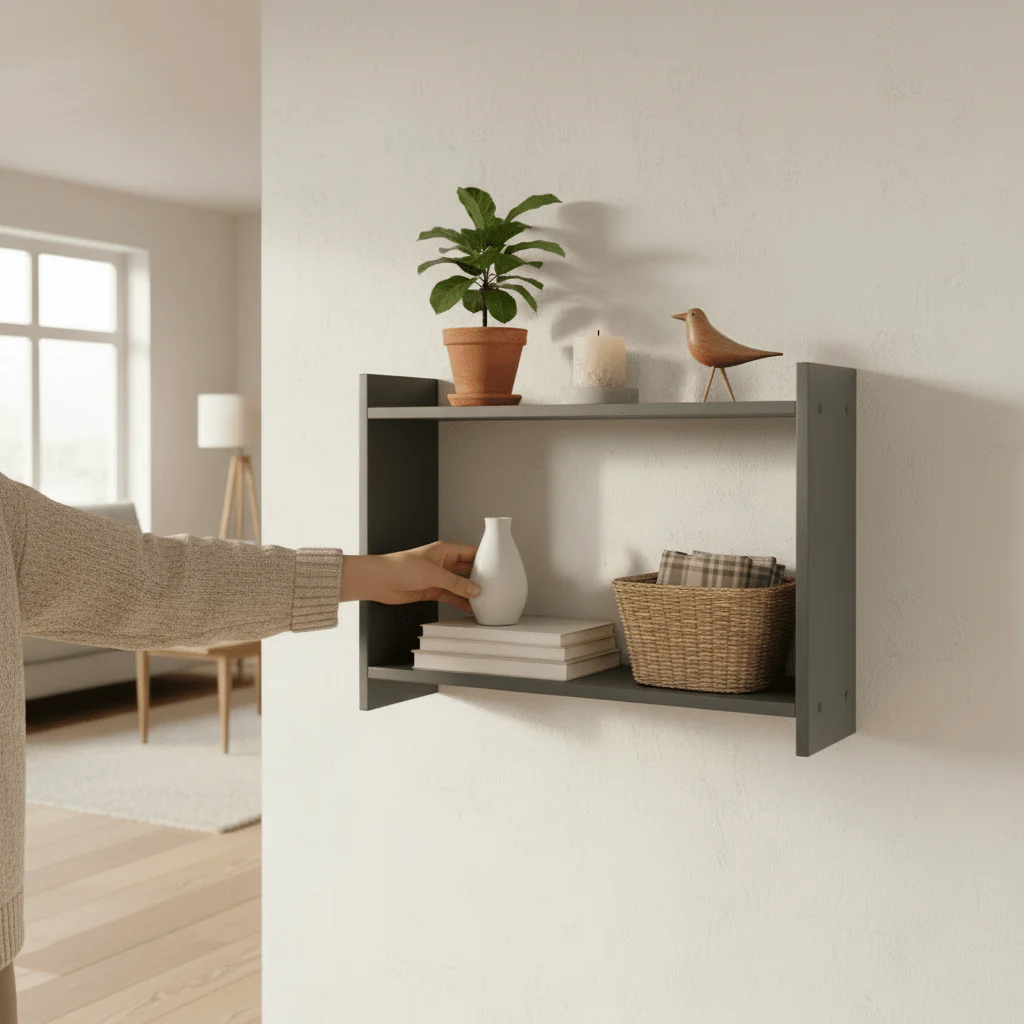 Bamberg vegghylle grønn 50 x 14,5 x 35 cm - Image 6