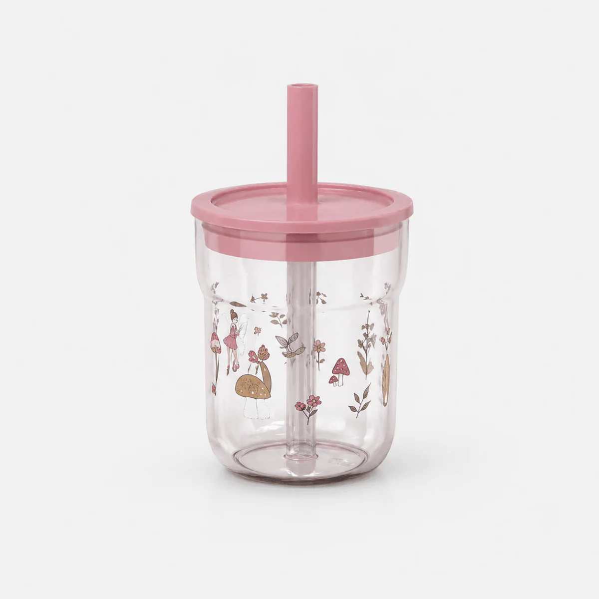 Barneglass med sugerør rosa Mio 250 ml - Image 4