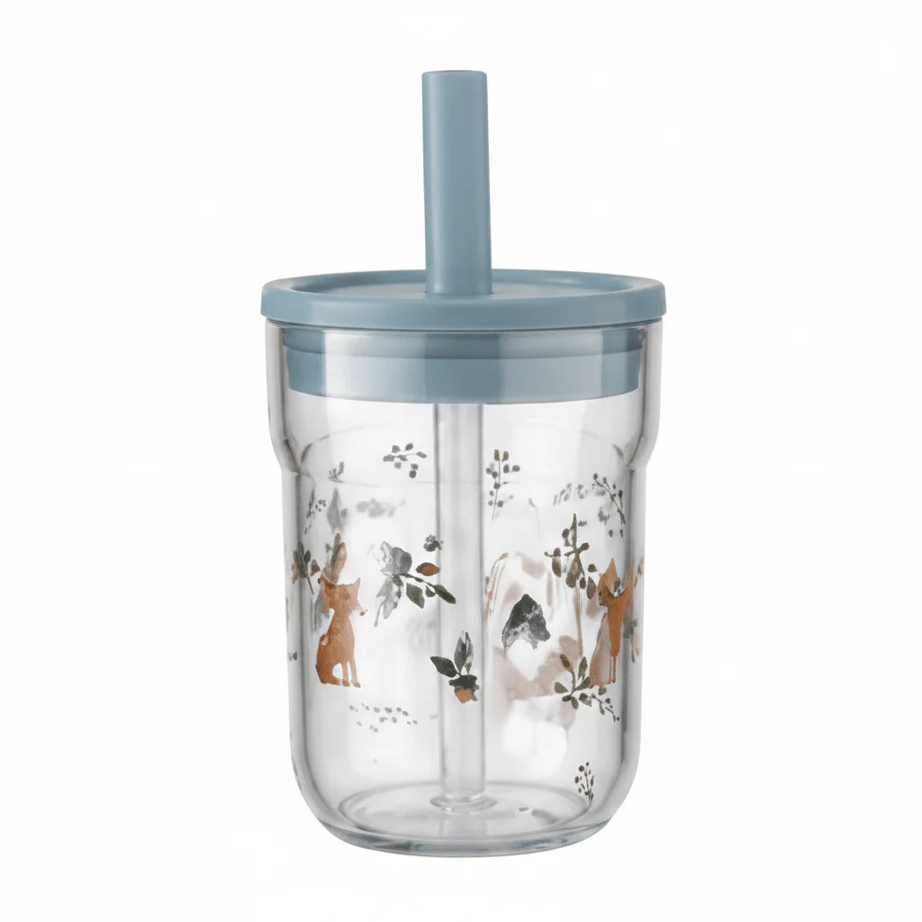 Barneglass med sugerør blå Mio 250 ml - Image 5