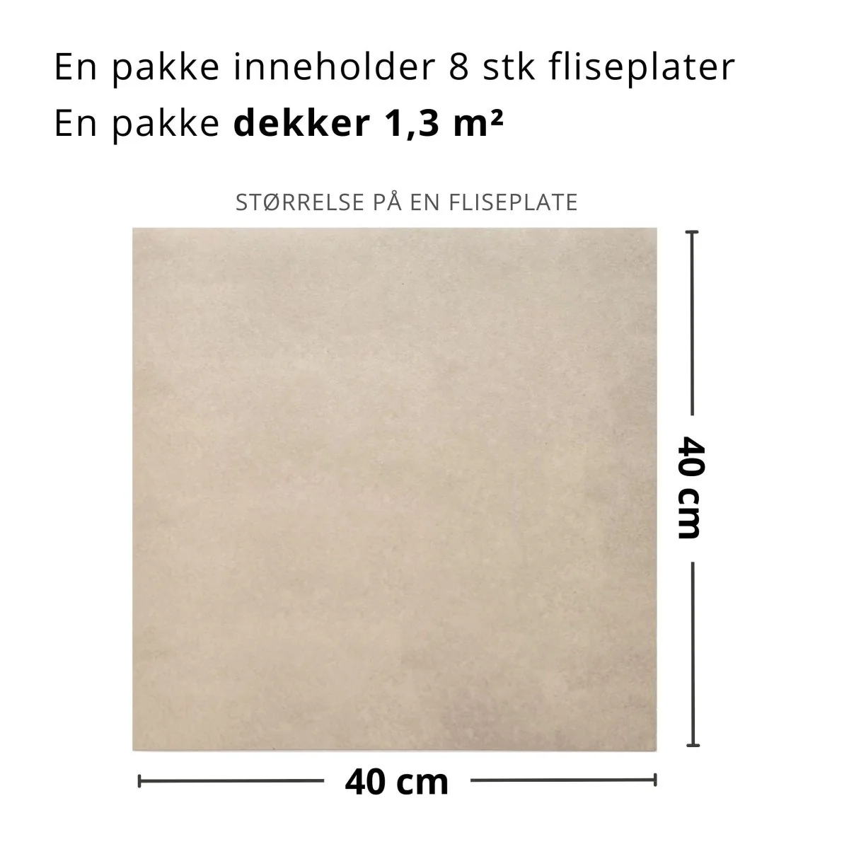 8-pk Beige betong selvklebende fliser - Image 4