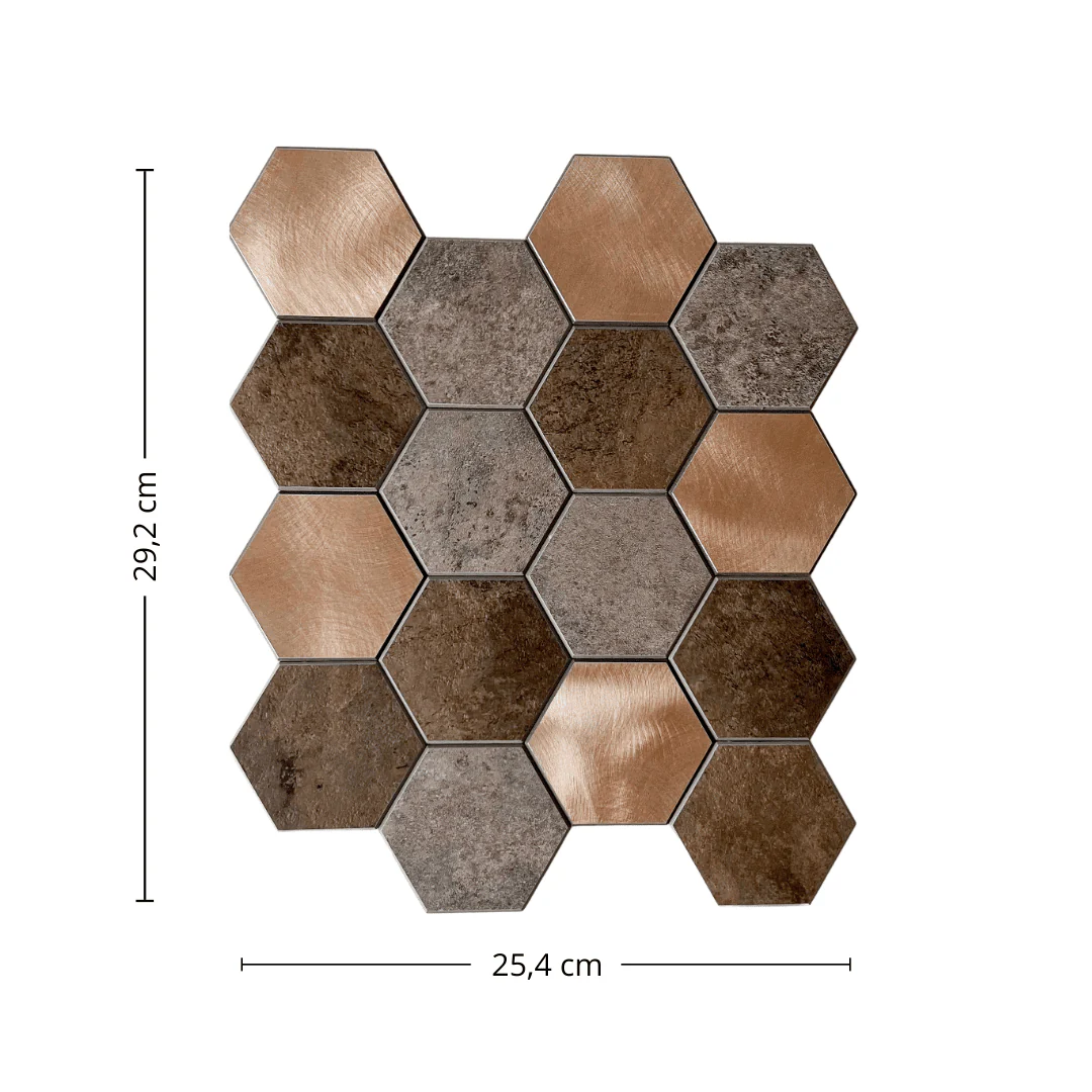 10-pk Bente hexagon selvklebende veggfliser - Image 4