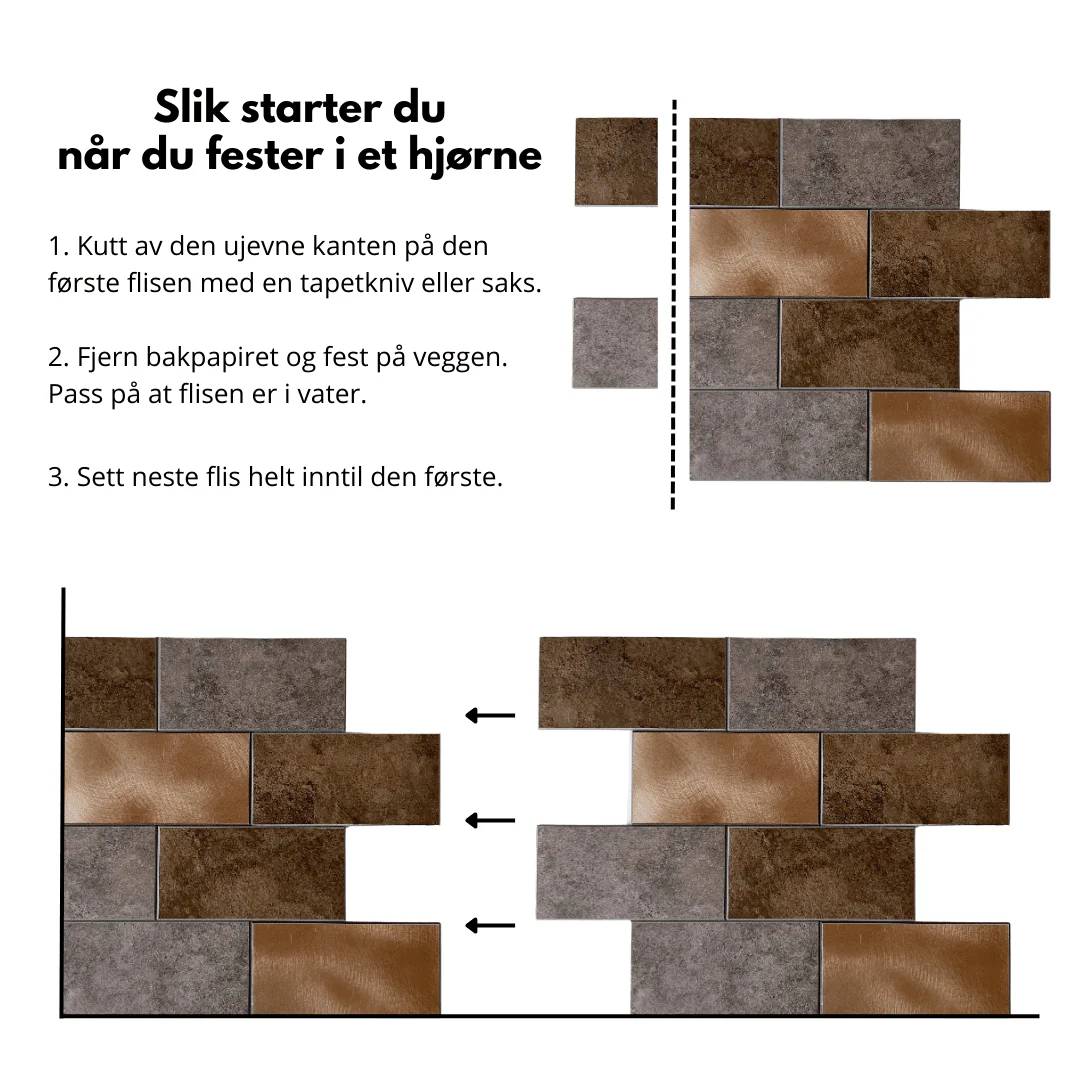 10-pk Bente subway selvklebende veggfliser - Image 4