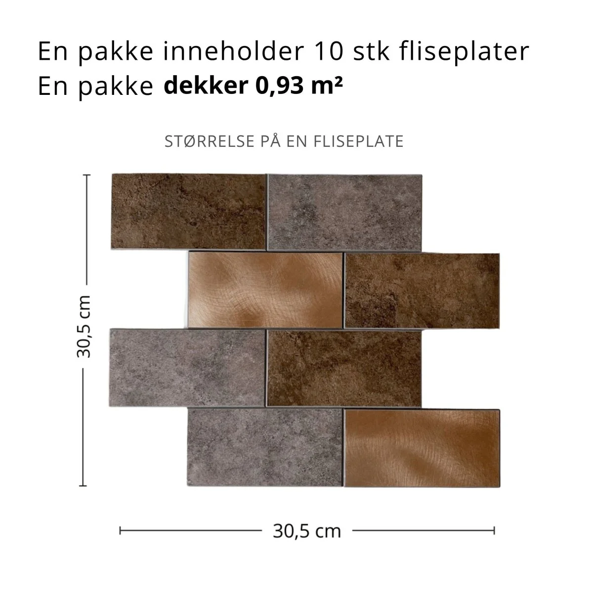 10-pk Bente subway selvklebende veggfliser - Image 6