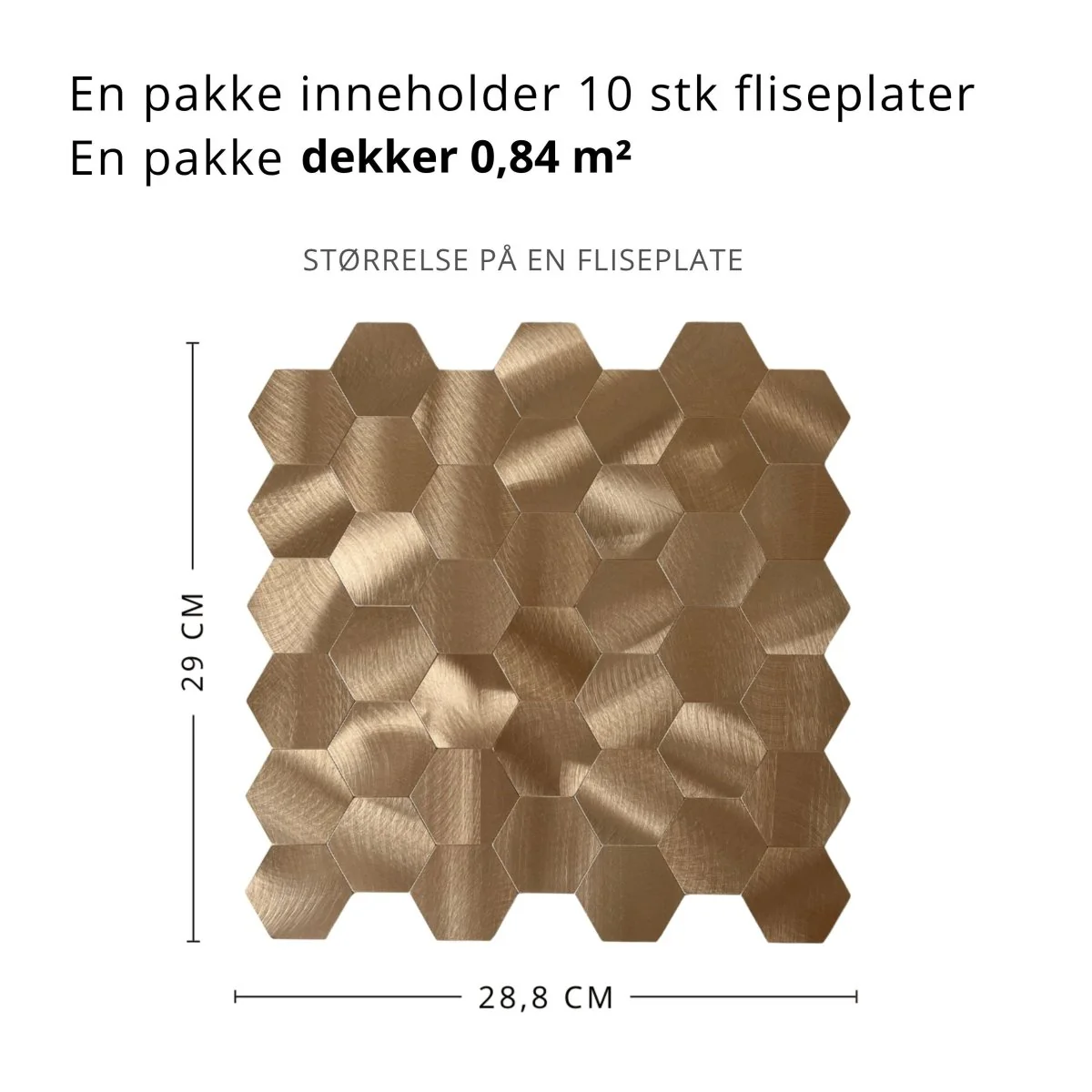 Børstet kobber medium selvklebende veggfliser - Image 4