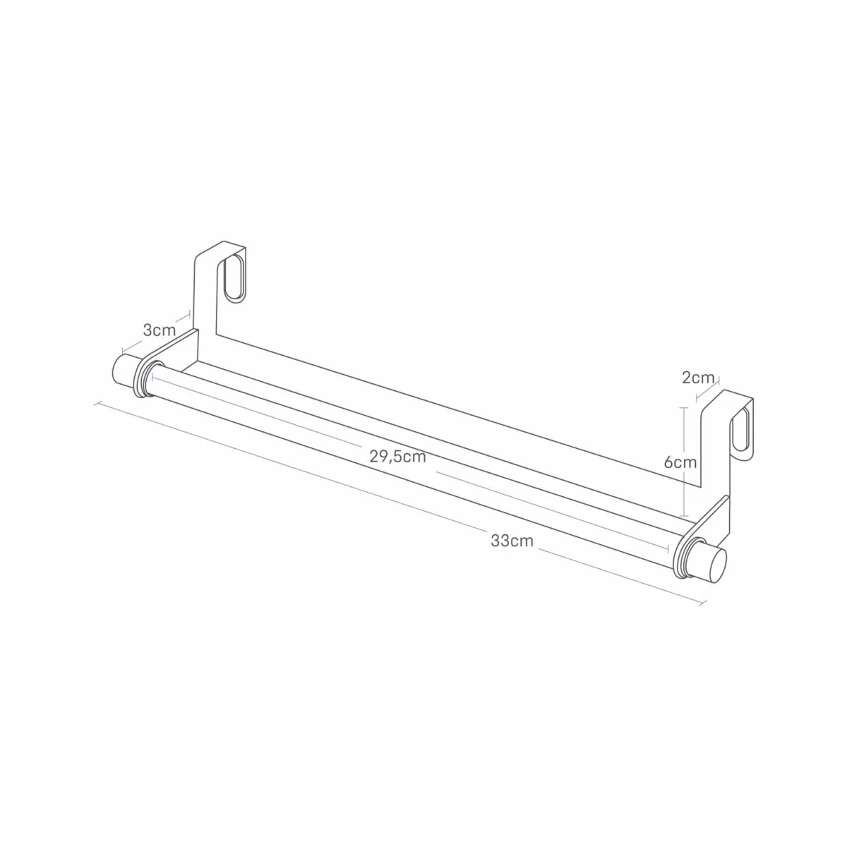 Bred håndkleholder hvit 33 x 6 cm - Image 4