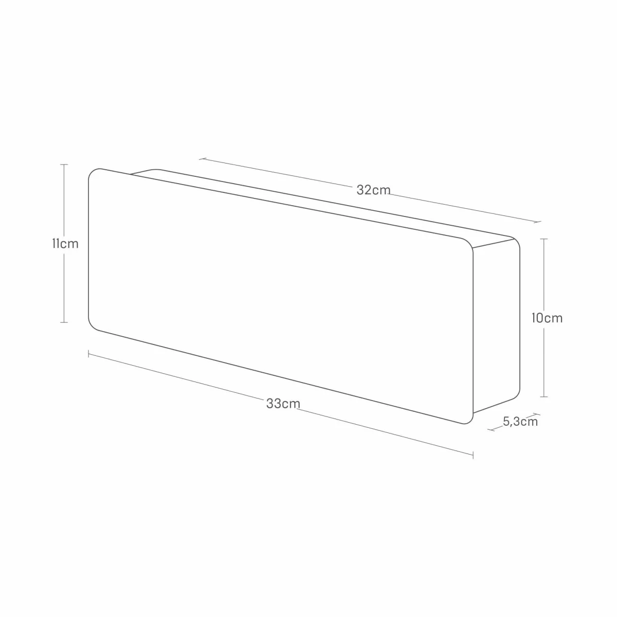 Bred nøkkelholder sort 33 x 11 x 5,3 cm - Image 8