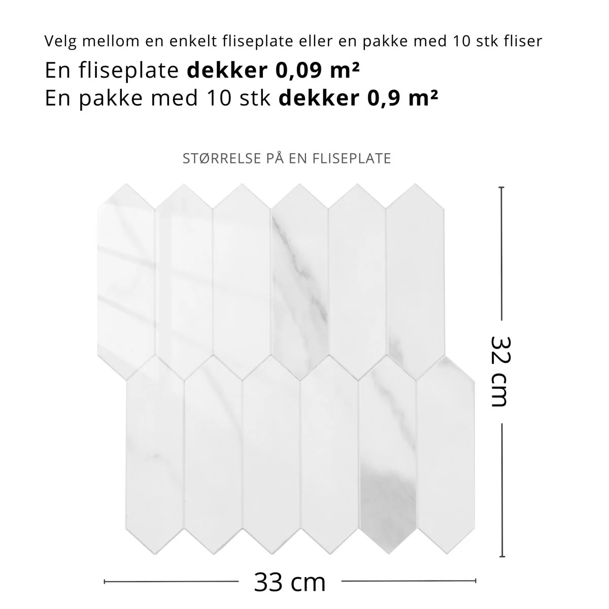 Caia lang hexagon selvklebende veggfliser - Image 2