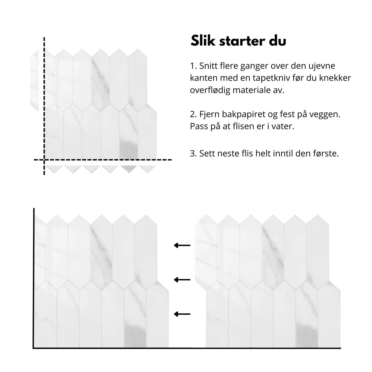 Caia lang hexagon selvklebende veggfliser - Image 5