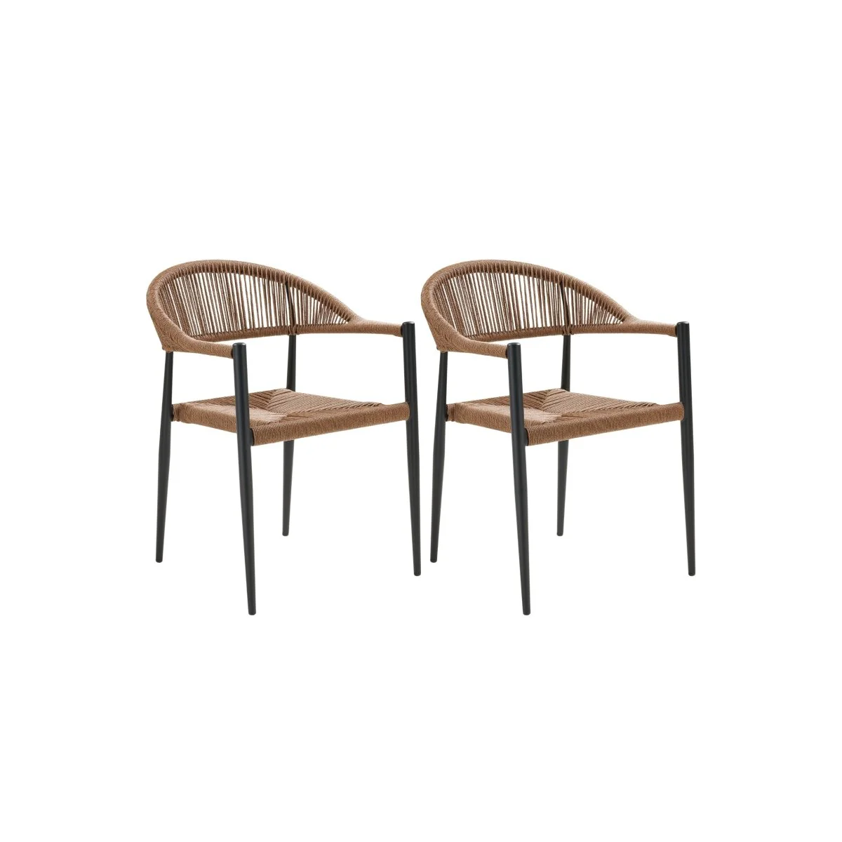 2-pk Canari hagestol natur/sort