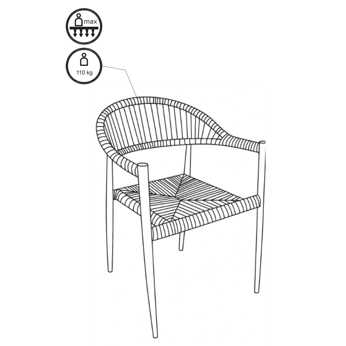 2-pk Canari hagestol natur/sort - Image 8